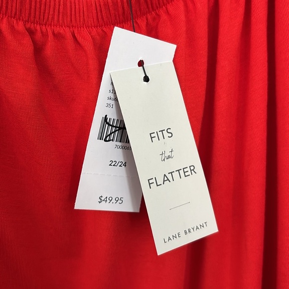 Lane Bryant Plus Size Red Stretchy Off Shoulder Short Sleeve Flowy Top 22/24 3X - Picture 5 of 6